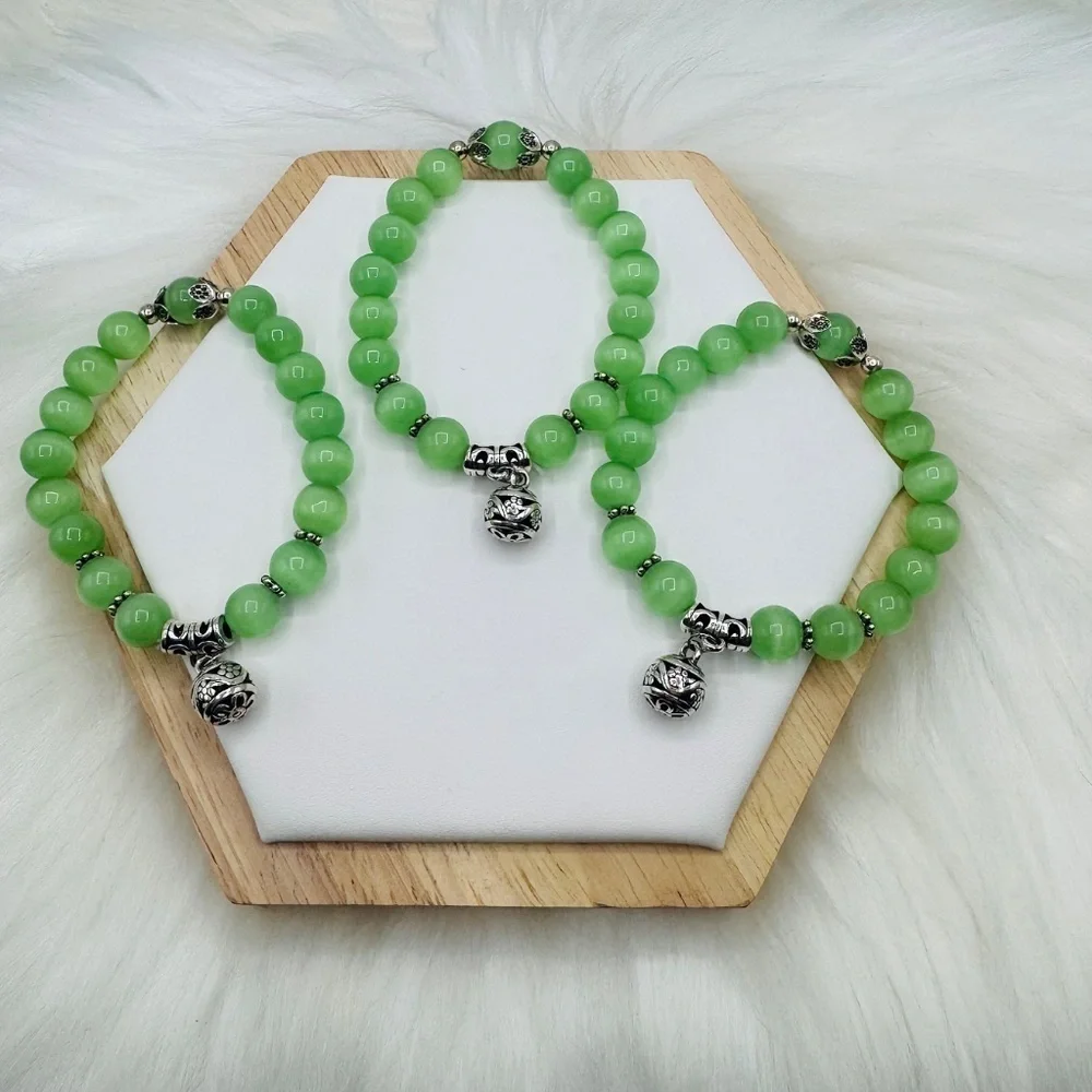 Green Chrysoberyl Handmade Crystal Bracelet - lot of 3